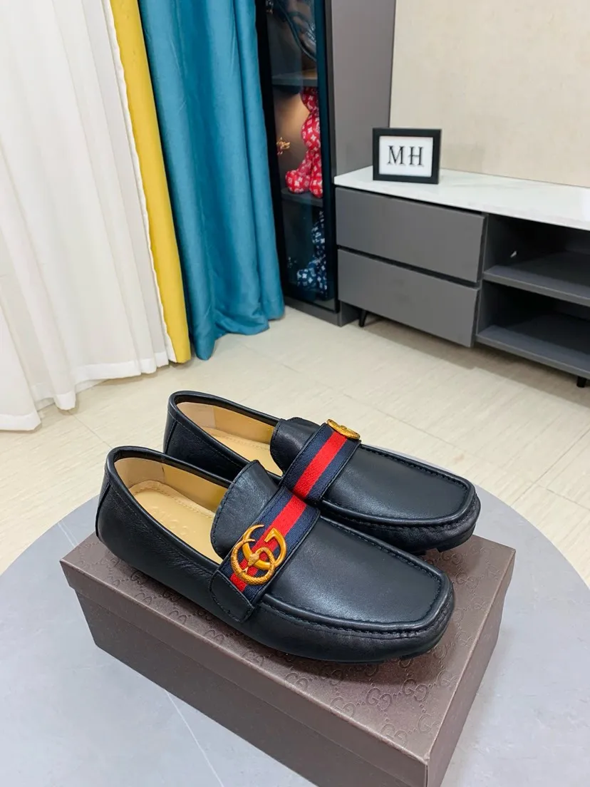 Men's men's shoes 💰458🌹🌹 Comes with packaging [GUCCI Gucci] original men's casual beanie shoes, original Italian imported special material cowhide embossing➕real first-layer sheepskin lining; equipped with precision stitching to highlight low-key luxury. The comfortable sole design maximizes the comfort and anti-slip properties of the shoe. The shoe shape is dignified and the low-key charm is not concealed! Natural and free new urbanism, code number: 38-44